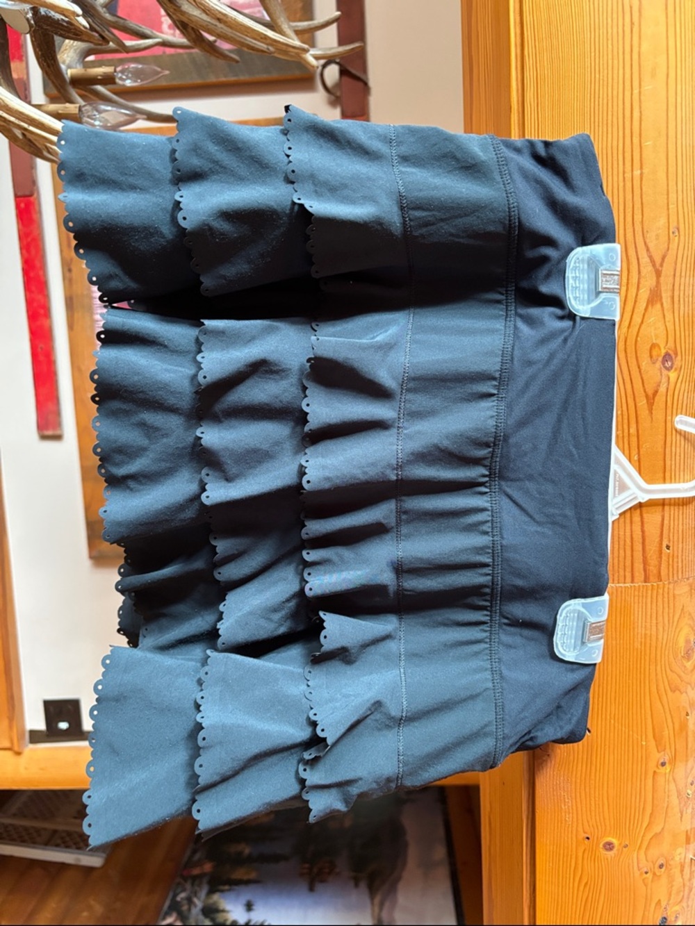 Black Lululemon Tiered Ruffle Mini Skirt